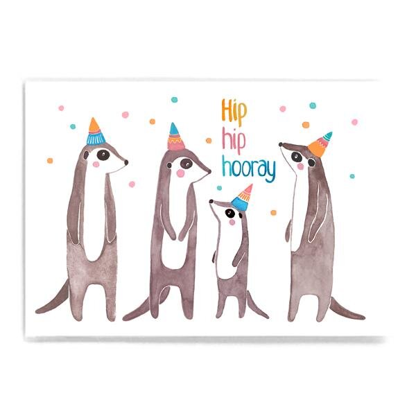 Postkarte Hip Hip Hooray