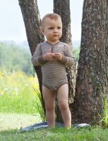 Body Langarm Wolle/Seide walnuss/natur