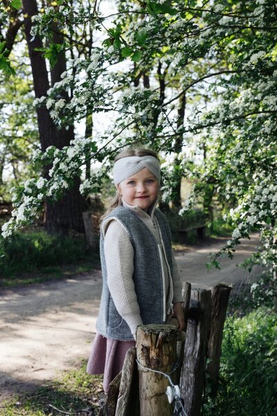 Strick-Stirnband Cashmere Kinder sage - Onesize