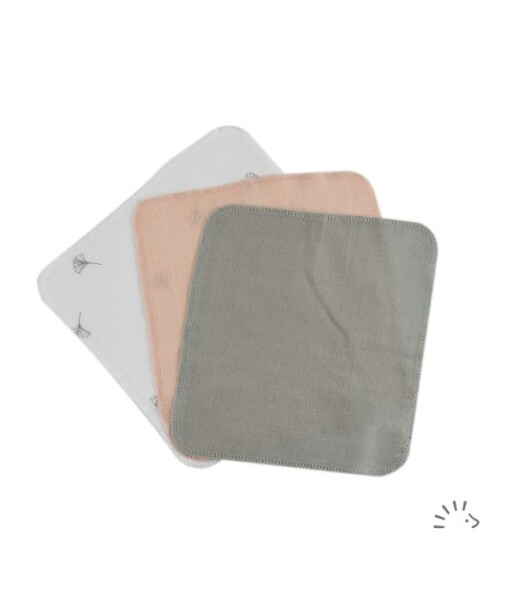 Mull-Waschlappen Ginko 3-er Pack