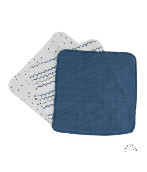 Mull-Waschlappen Starry Sea 3-er Pack