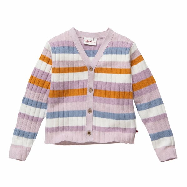 Strickjacke bunt geringelt pastell - 98/104
