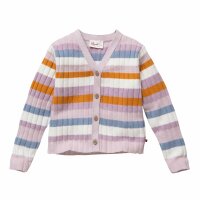 Strickjacke bunt geringelt pastell - 98/104