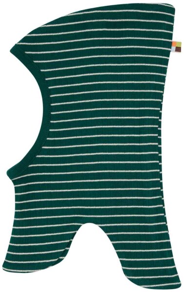 Schlupfmütze Feinripp geringelt grün - 74/80