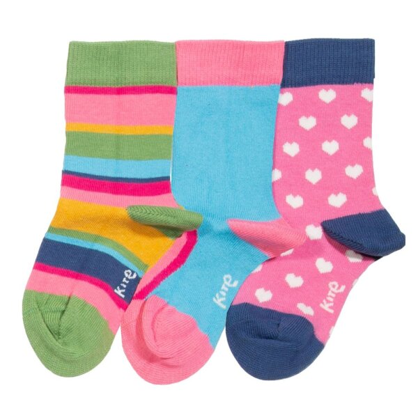 Socken Herzchen bunt 3er-Pack
