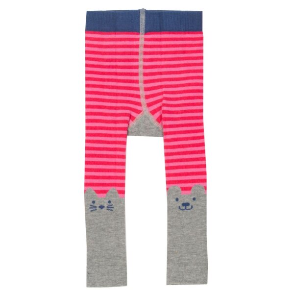 Strickleggings Pet Pals geringelt grau-pink