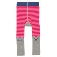Strickleggings Pet Pals geringelt grau-pink