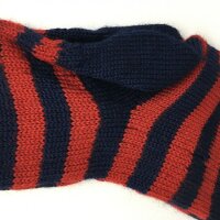 Ringelsocke Wolle marine-rot