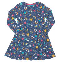 Tellerkleid Regenbogen-Weltall blau