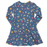 Tellerkleid Regenbogen-Weltall blau