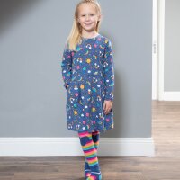 Tellerkleid Regenbogen-Weltall blau