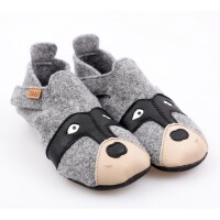 Hausschuh Ziggy Wolle Waschb&auml;r
