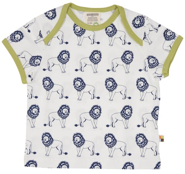 T-Shirt m. Print Löwen ultramarin - 74/80