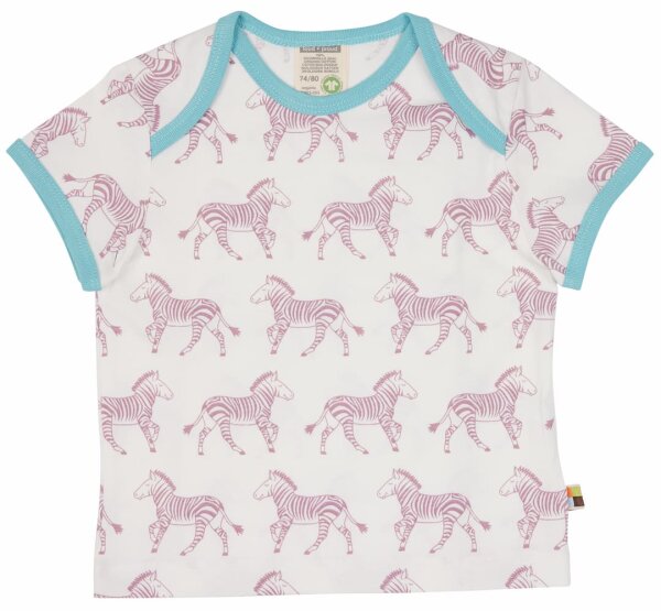 T-Shirt m. Print Zebras aster - 74/80