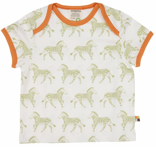 T-Shirt m. Print Zebras avocado - 74/80