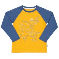 Shirt langarm Raglan Dinoz&auml;hne gelb
