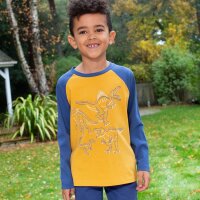Shirt langarm Raglan Dinoz&auml;hne gelb
