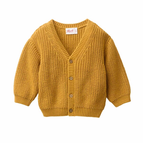 Strickjacke Baby senfgelb - 98/104