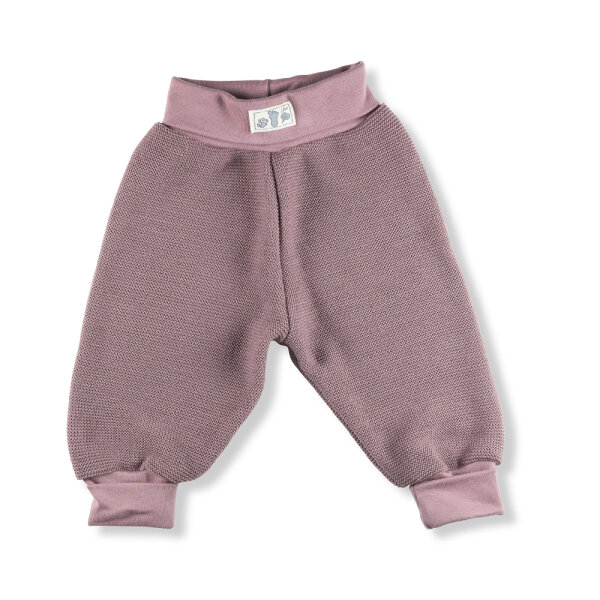 Pumphose Baby Wolle Strick mauve - 80