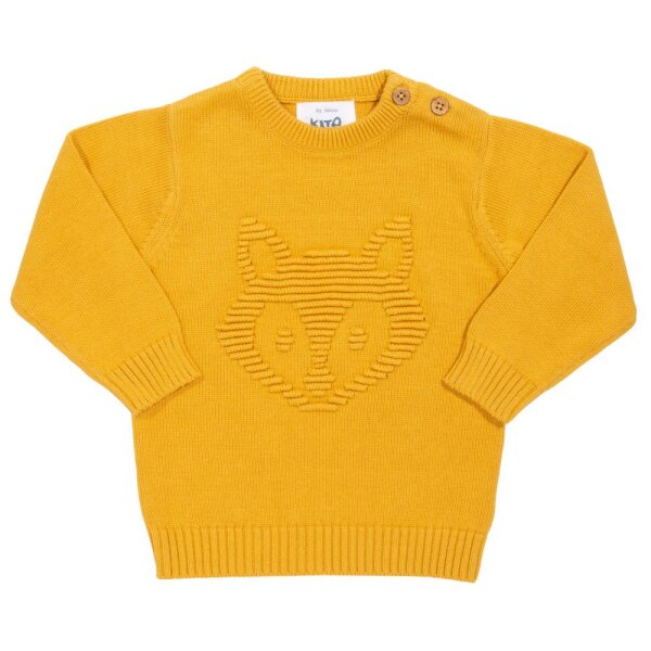 Pullover Strick Fuchs senfgelb