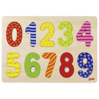 Einlegepuzzle Zahlen 0-9 gemustert
