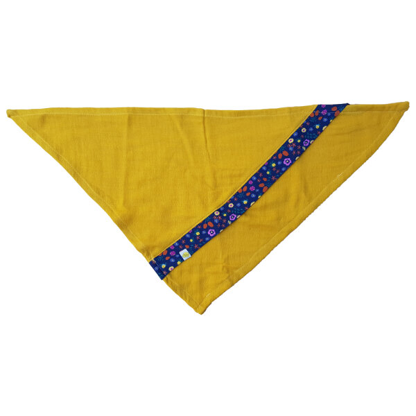 Dreieckstuch Musselin Millefleurs gelb