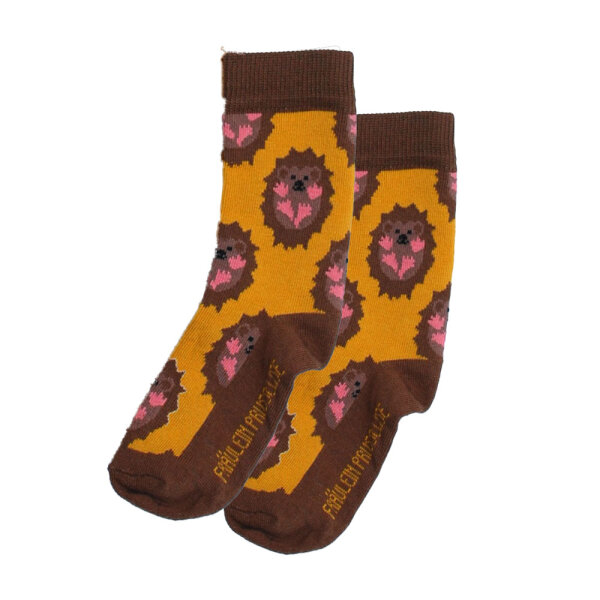 Kindersocken Igel gelb