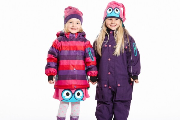 Winterjacke Streifen purple