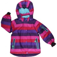 Winterjacke Streifen purple