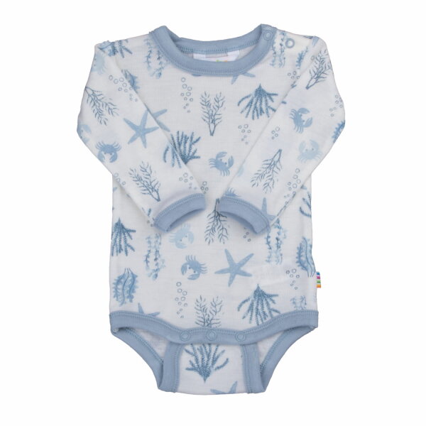 Body langarm Wolle light blue - 80