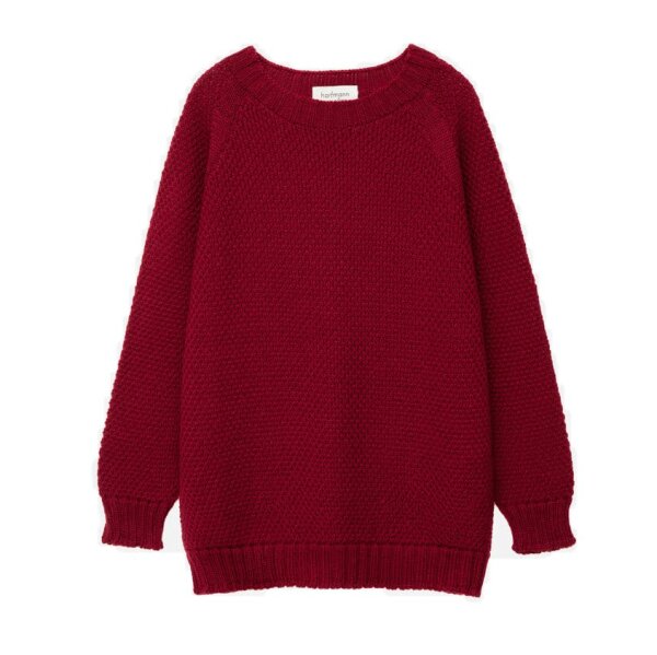 Ada Perlstrick Pullover Merino bordeaux