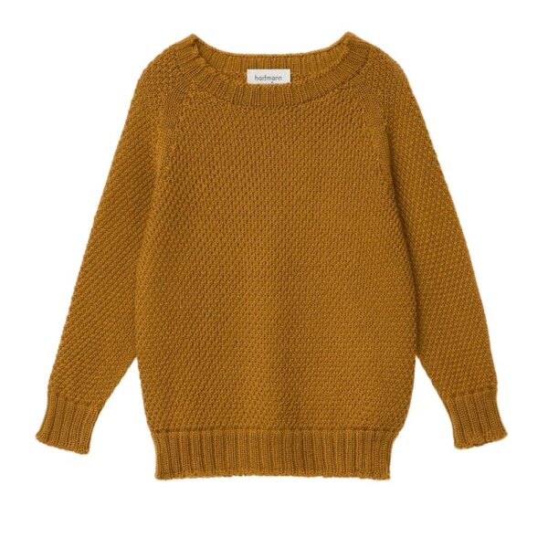 Ada Perlstrick Pullover Merino ocker