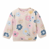 Pullover Blumen hellbeige - 86/92