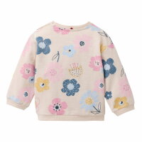 Pullover Blumen hellbeige - 86/92