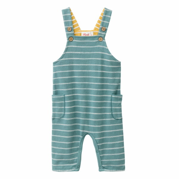 Latzhose petrol geringelt - 86/92