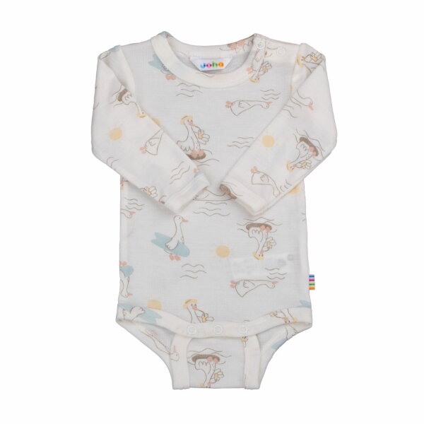 Body langarm Wolle/Seide Offwhite - 80