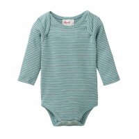 Langarmbody Streifen petrol - 98/104