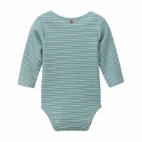 Langarmbody Streifen petrol - 98/104