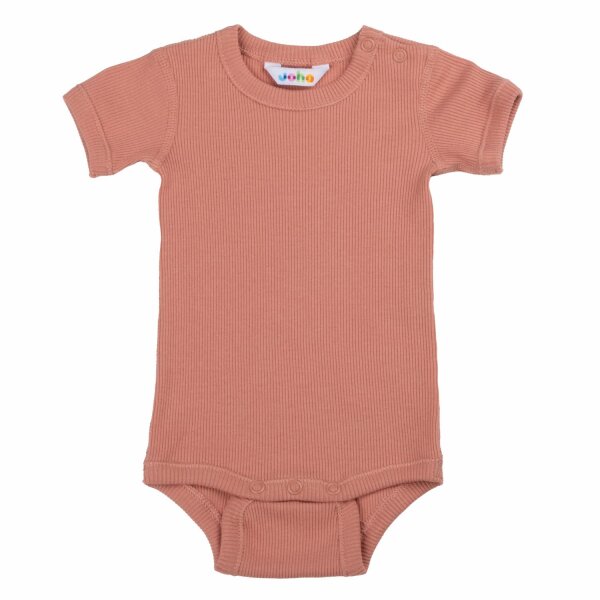 Body kurzarm Ripp lachs - 86/92
