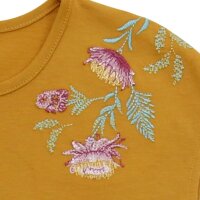 Top mit Blumenstickerei ochre - 140