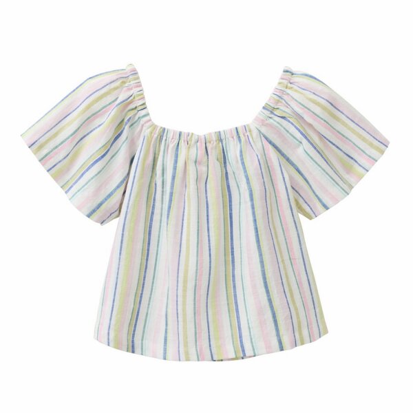 Bluse kurz bunt gestreift - 98/104