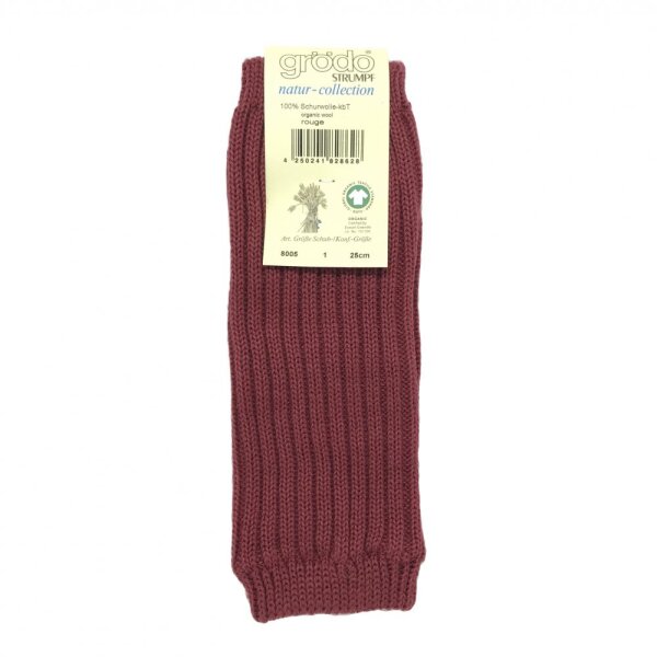 Kinderstulpen 100% Wolle rouge