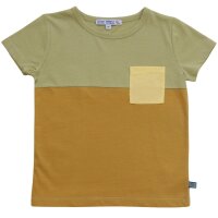 T-Shirt Colourblocking ochre-pale green - 116