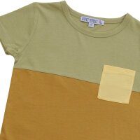 T-Shirt Colourblocking ochre-pale green - 116