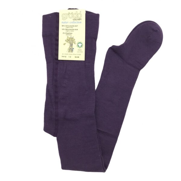 Kinderstrumpfhose 80% Wolle dunkellila
