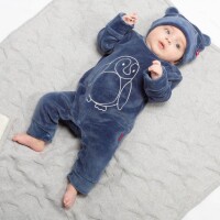 Strampler Nicky Pinguin blau