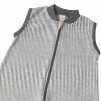 Schlafsack mit F&uuml;&szlig;en armfrei Ringel hellgau - 98/104
