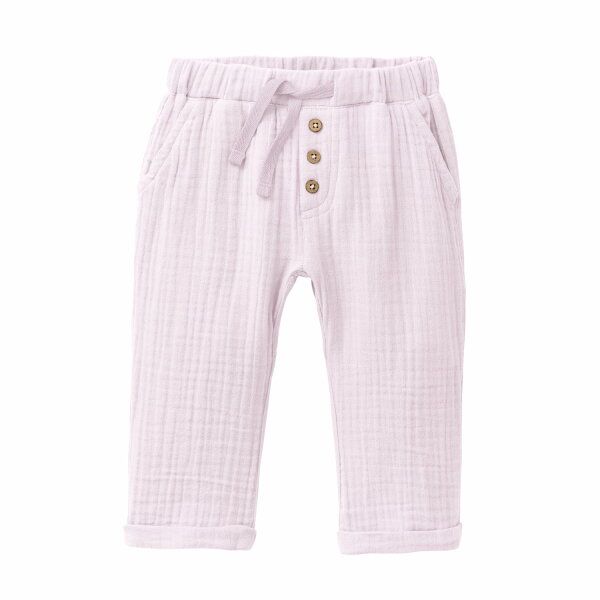 Musselin Hose lang blass violett - 74/80