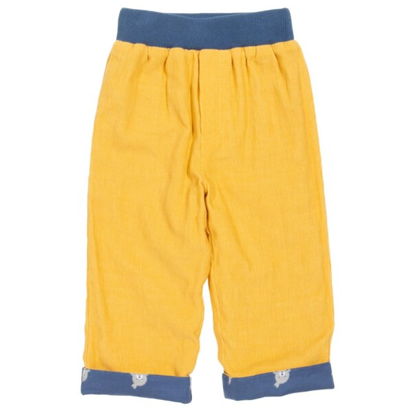 Cord-Wendehose Robben gelb-blau