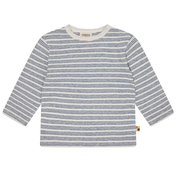 Langarmshirt Leinen Streifen ultramarine - 110/116